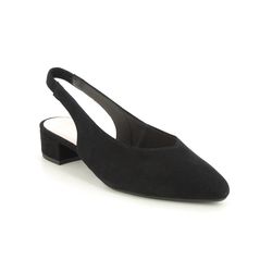 Gabor Slingback Shoes - Black Suede - 41.520.17 MACK