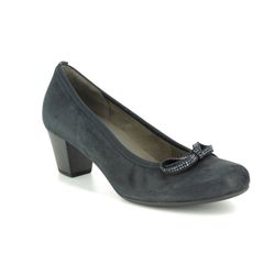 Gabor Court Shoes - Navy Suede - 25.483.16 STAINBY
