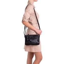 Gianni Conti Handbags - Black leather - 4203483/43 STUD CROSS BODY