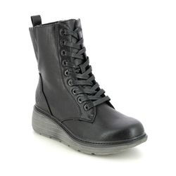 Heavenly Feet Lace Up Boots - Black - 3006/34 FESTIVAL WEDGE