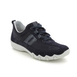 Hotter Comfort Lacing Shoes - Navy Suede - 10112/73 LEANNE 2 WIDE