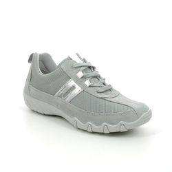 Hotter Comfort Lacing Shoes - LIGHT GREY SUEDE - 9912/03 LEANNE 2 WIDE