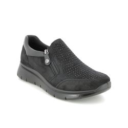 IMAC Comfort Slip On Shoes - Black suede - 6311/5920011 KATIA  ZIP