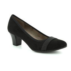 Jana Court Shoes - Black suede - 22474/20/001 ABURA H FIT