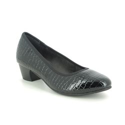 Jana Court Shoes - Black croc - 22360/25091 ZATORA
