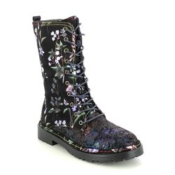 Laura Vita Biker Boots - Black floral - 4995/46 INCASO 18