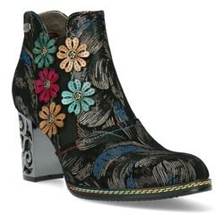 Laura Vita Heeled Boots - Black floral - 5095/46 LEDAO  723