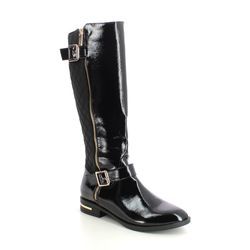 Lotus Knee High Boots - Black patent - ULB325/40 BESSIE LOUELLA
