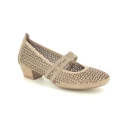 Marco Tozzi Mary Jane Shoes - Taupe - 24503/22/341 PAVOBAR 91