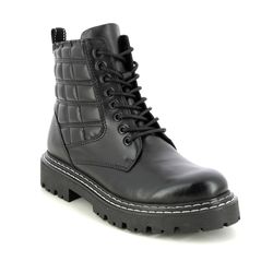 Marco Tozzi Biker Boots - Black leather - 25720/29/010 SENSIO LACE