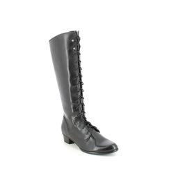 Regarde le Ciel Knee High Boots - Black leather - 0124/003 STEFANY 124 LAC