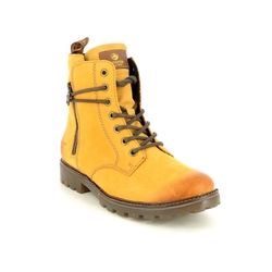 Remonte Lace Up Boots - Yellow nubuck - D8473-68 BRANDIT TEX