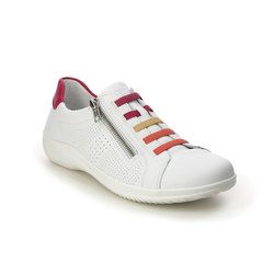 Remonte Comfort Lacing Shoes - WHITE LEATHER - D1E02-80 LIVONBUNGEE ZIP