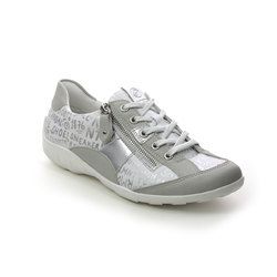 Remonte Comfort Lacing Shoes - Light Grey Leather - R3403-80 LIVTEXT 21