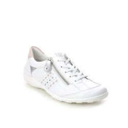 Remonte Comfort Lacing Shoes - White Leather - R3404-80 LIVZIP 21