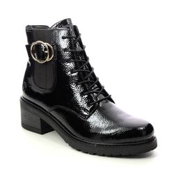 Remonte Lace Up Boots - Black patent - D1A72-01 MENAREM BUCK