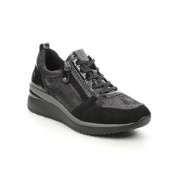 Remonte Comfort Lacing Shoes - Black suede - D2401-02 REA    ZIP