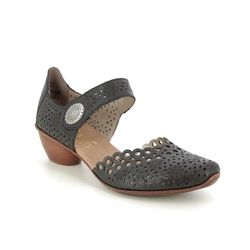 Rieker Comfort Slip On Shoes - Black leather - 53753-00 MIRCIRCLE
