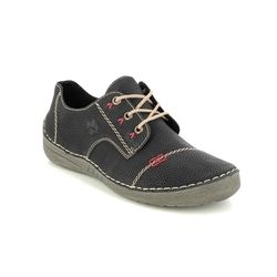 Rieker Comfort Lacing Shoes - Black - 52520-00 FUNZI
