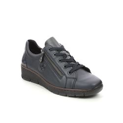 Rieker Comfort Lacing Shoes - Navy - 53702-14 BOCCIZIP LACE