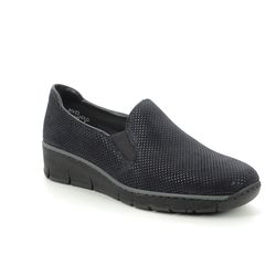 Rieker Comfort Slip On Shoes - Navy - 53766-18 BOCCIAGO