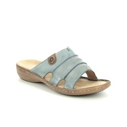 Rieker Comfortable Sandals - Denim Tan - 60876-12 REGIZIG