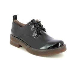 Rieker Comfort Lacing Shoes - Black patent - 72000-03 DOCLASS