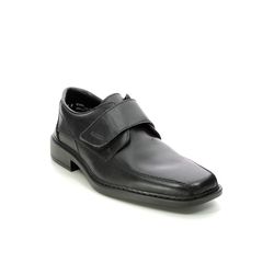 Rieker Mens Riptape Shoes - Black leather - B0853-00 SMART TURN