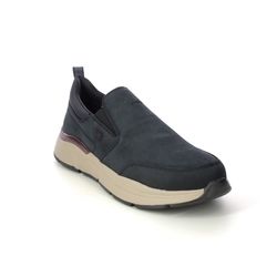 Rieker Slip-on Shoes - Navy Suede - B5061-14 ARCHIE TEX