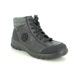 Rieker Hi Top Boots - Black - L7110-01 EIKECUFF