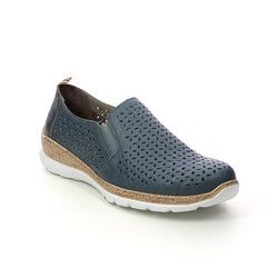 Rieker Comfort Slip On Shoes - Denim leather - N4251-12 EMPILUCCO