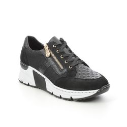 Rieker Comfort Lacing Shoes - Black - N6303-00 VINDAZ