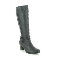 Rieker Knee High Boots - Black - Y8993-00 TOOLON TEX