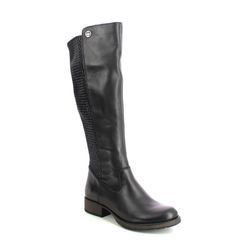 Rieker Knee High Boots - Black leather - Z9591-00 INDAFIT STRETCH
