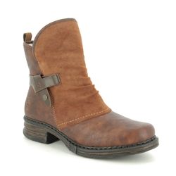 Rieker Ankle Boots - Tan - Z9973-25 PEEKABOUT