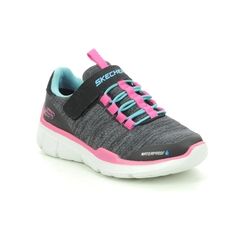 Skechers Girls Trainers - Black Turquoise - 996463L EQUALIZER TEX