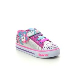 Skechers Girls Trainers - Silver hot pink - 10772N PARTY PETS