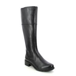 Tamaris Knee High Boots - Black leather - 25633/29/001 MARLI ZIP FLEX