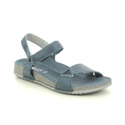 Walk in the City Comfortable Sandals - Navy Leather - 7939/42270 BRILLIANT WIDE