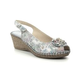 Walk in the City Slingback Shoes - Grey Floral - 8103/28868 MOSEDIA