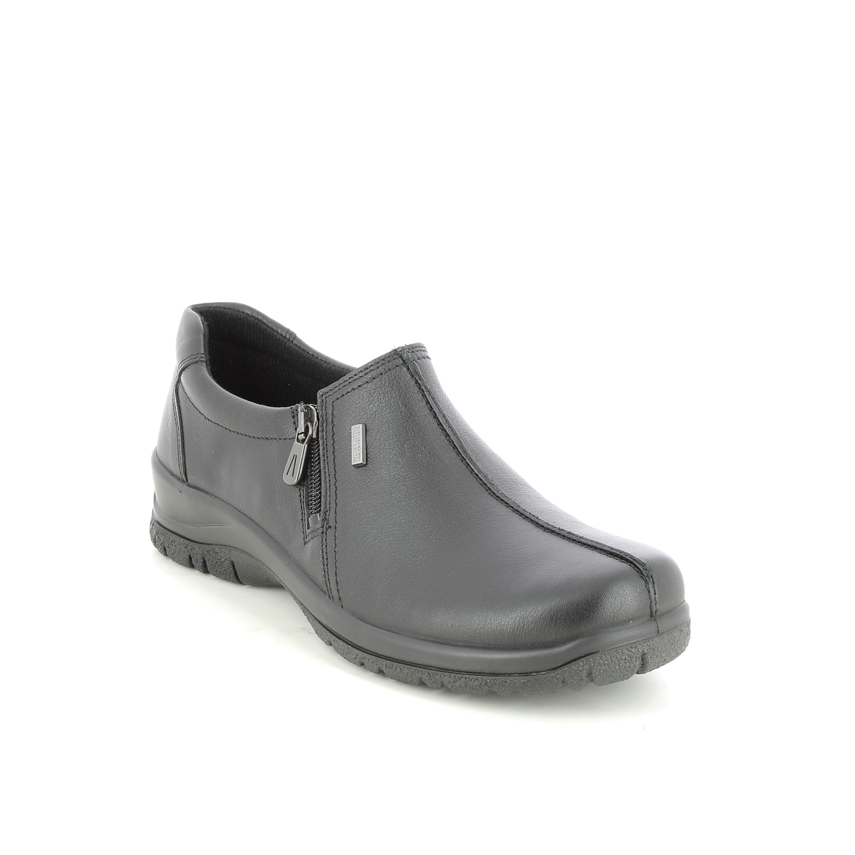 Ronyzip G 4237-2 Black leather Comfort Slip On Shoes