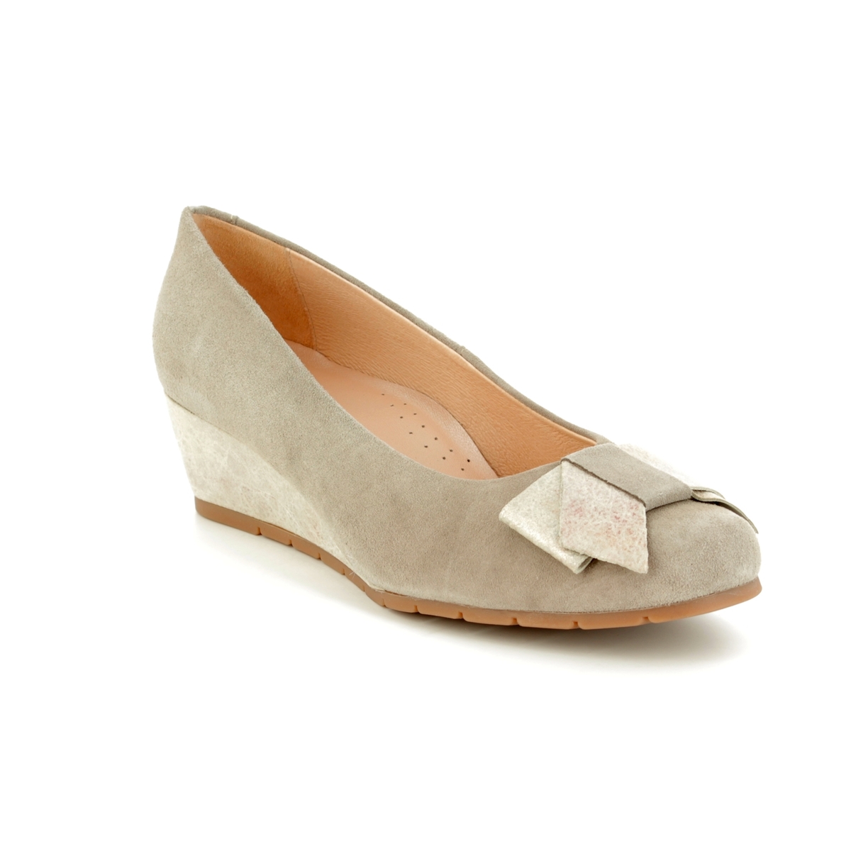 Alpina Telma 8636-4 Light Grey Suede Wedge Shoes