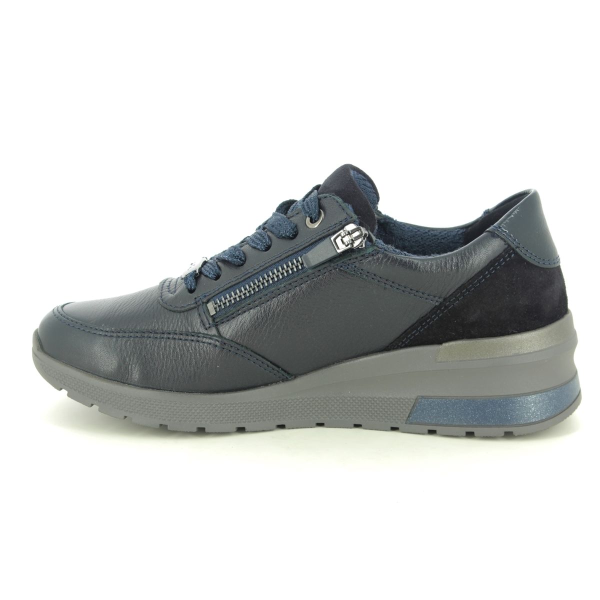 Ara Neapel Tron 18403-06 Navy leather lacing shoes