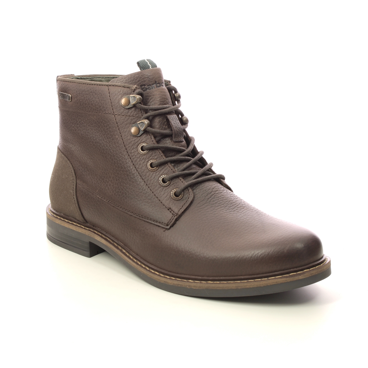 Barbour Deckham Derby Brown Leather Boots Mfo0644-Br77 In Size 7 In Plain Brown Leather