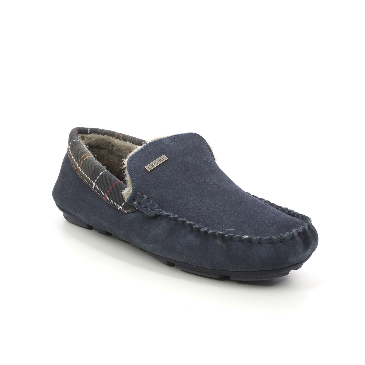 Barbour Monty Navy suede Mens slippers MSL0001-NY52 in a Plain Leather in Size 8