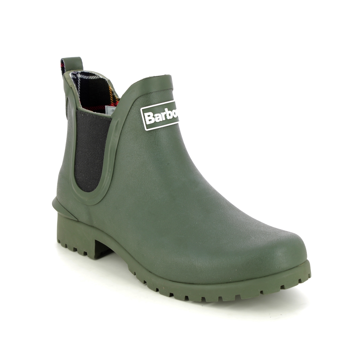 Barbour Wilton Wellie Olive Green Womens Chelsea Boots LRF0066-OL11 in a Plain Man-made in Size 8