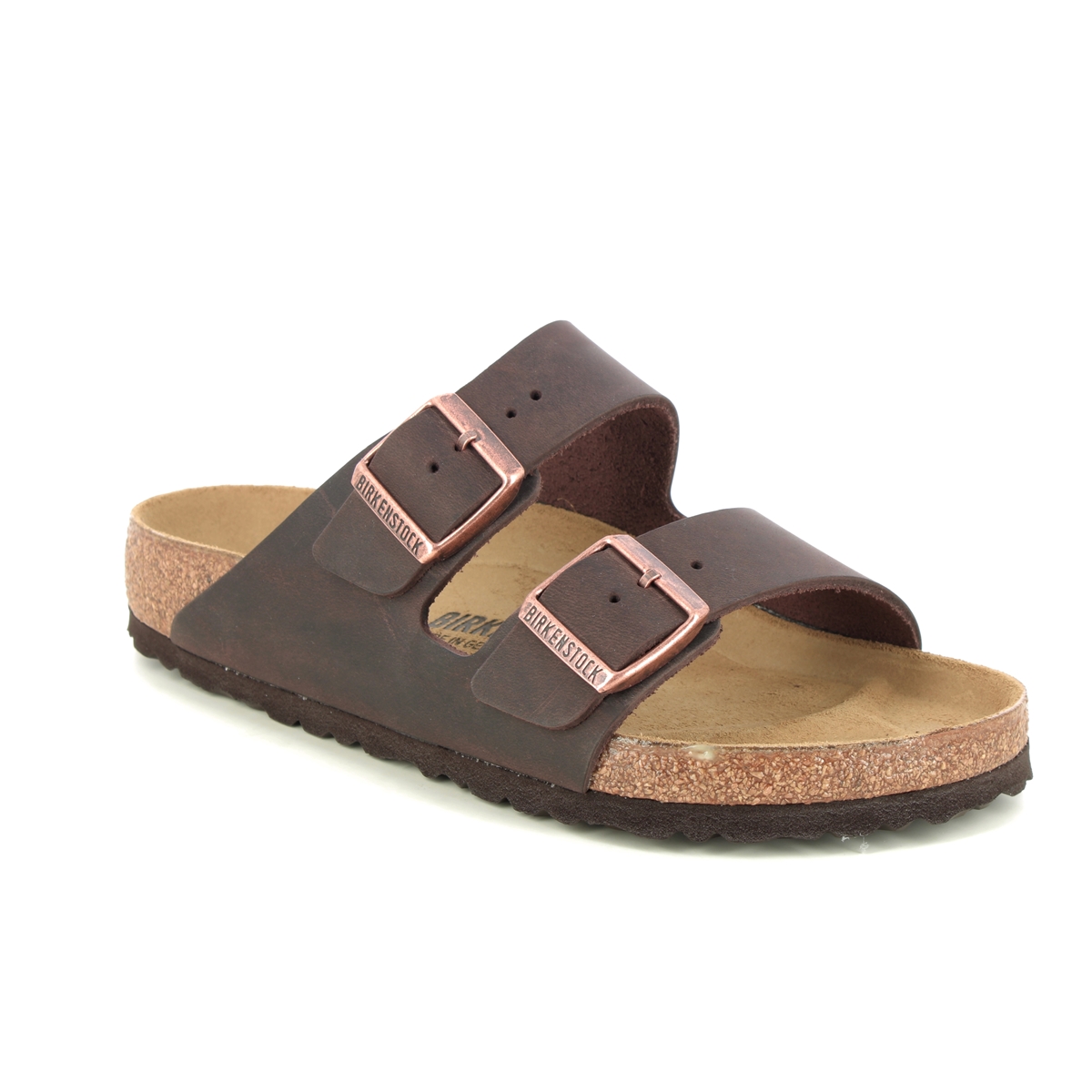 Birkenstock Arizona Dark brown Womens Slide Sandals 5253127 in a Plain Leather in Size 38