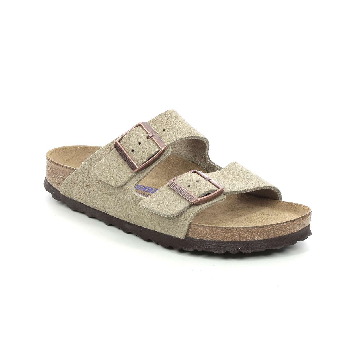 Birkenstock Arizona Ladies Taupe suede Womens Slide Sandals 95130303