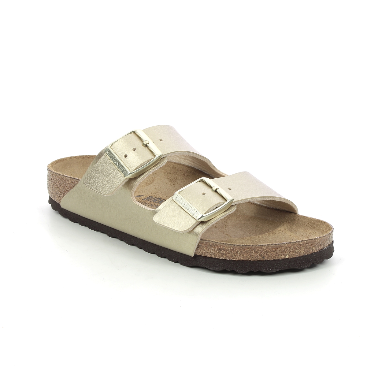 Birkenstock Arizona Ladies Gold Womens Slide Sandals 101611111 in a Plain Man-made in Size 41