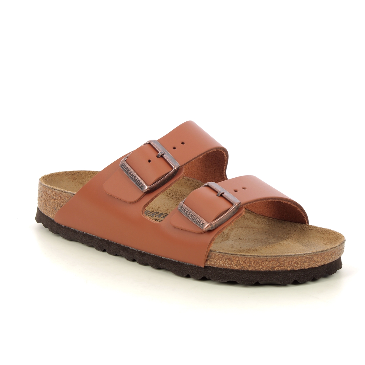 Birkenstock Arizona Ladies Tan Nubuck Womens Slide Sandals 101907513 in a Plain Leather in Size 40